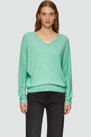 QS by s.Oliver Langarmshirt Meliertes Langarmshirt mit Fledermausärmeln - Verkäufer: