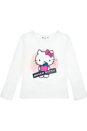 Hello Kitty Print-Shirt Kinder Mädchen langarm T-Shirt 100% Baumwolle, Gr. 98 bis 128 - Verkäufer: WS-Trend