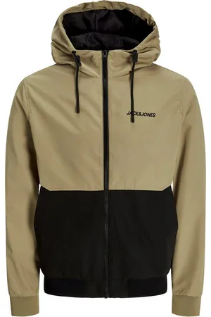 JACK & JONES Bomberjacke JJERUSH HOOD BOMBER NOOS PLS mit Logo Schriftzug
