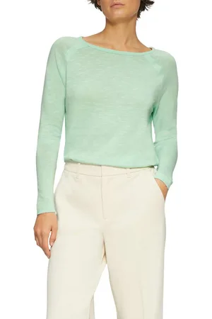 QS by s.Oliver Langarmshirt mit Flammgarnstruktur