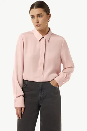 Comma, Langarmbluse Elegante Satinbluse mit verdeckter Knopfleiste - Verkäufer: s.Oliver