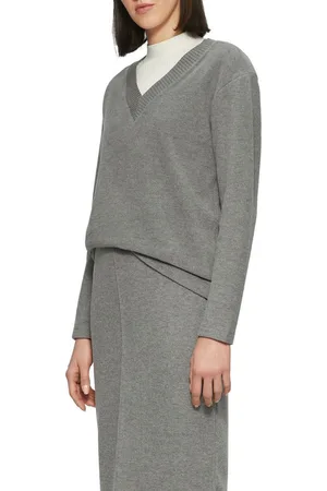 QS by s.Oliver V-Ausschnitt-Pullover in melierter Optik