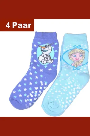 Disney ABS-Socken Frozen Anna Elsa Olaf Eiskönigin ABS warme Anti Rutsch Socken Noppen (4-Paar) schön warm, rutschfest, ABS Noppen - Verkäufer: Best-Deal-Market