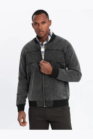 Ombre Clothing Bomberjacke Denim-Bomberjacke für Herren mit Stone-Wash-Effekt - Verkäufer: