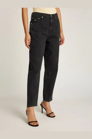Tommy Hilfiger Mom-Jeans High waist - Mom-Jeans Tapered mit Logo-Stickereien, in knöchelfreier Länge