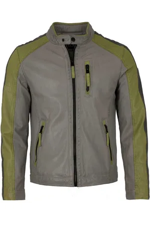 Jilani Lederjacke Luk-2 - Herren Lederjacke Racingjacke Lammnappa grün - Verkäufer: Lederjacken24