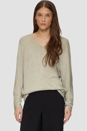 QS by s.Oliver Langarmshirt Meliertes Langarmshirt mit Fledermausärmeln - Verkäufer: