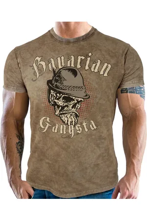LOBO NEGRO Trachtenshirt für echte Bayern-Fans: Bavarian Gangsta im vintage used Look retro - Verkäufer: RAHMENLOS®