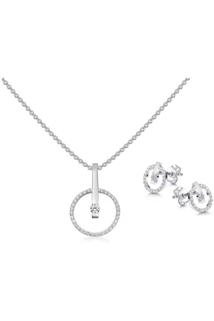 Silberkettenstore Schmuckset Schmuckset 3tlg. - Kette mit Ohrstecker, rund SJR 2047 - 925 Silber - Verkäufer: silberketten-store