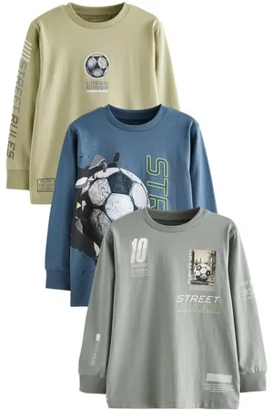 Next Langarmshirt 3er-Pack Langarmshirts mit Grafik aus Baumwolle (3-tlg) - Verkäufer: Germany GmbH