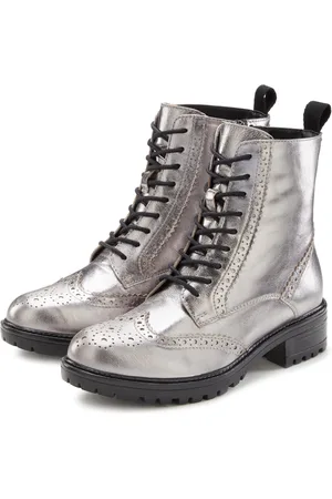 Lascana Schnürboots Schnürstiefelette, Ankle Boots, Leder, Schnüren & Reißverschluss