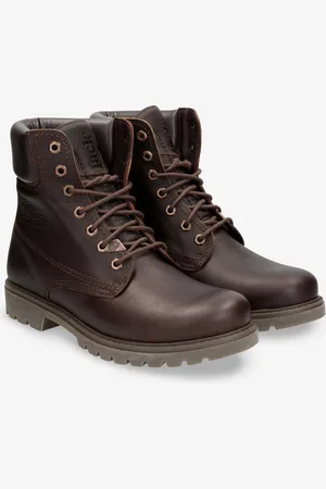 Panama Jack Schnürboots, Blockabsatz, Schnürstiefelette, Outdoorschuh mit Ziernähten