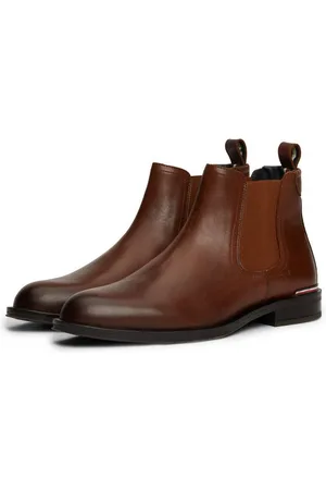 Tommy Hilfiger CORE RWB HILFIGER LTH CHELSEA Chelseaboots, Blockabsatz, Stiefelette, Businessschuh mit Streifen an der Ferse