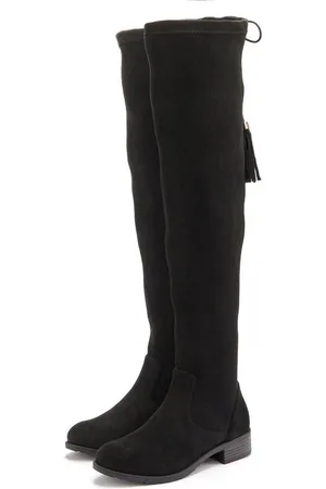 Lascana Stiefel, Langschaftstiefel Overkneestiefel mit elastischem Weitschaft und raffiniertem Flechtdetail