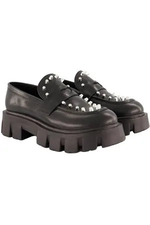 STUDIO UNTOLD Leder-Loafer Ziernieten Profilsohle Mokassin - Verkäufer: Popken Fashion Group