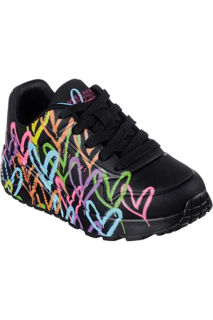 Skechers JGoldcrown: Uno Lite - Spread the Love Sneaker, Chunky Sneaker, Pleatausneaker, Retro Sneaker mit allover Print