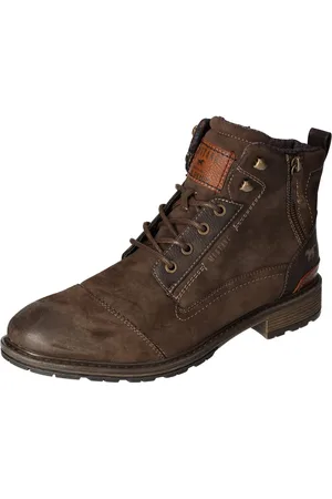 Mustang Schnürboots Winterboots, Casual Stiefel mit stylischem Logodruck auf der Zunge