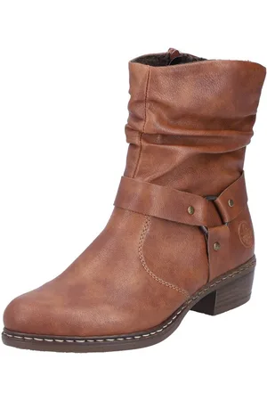 Rieker Stiefelette, Cowboyboots, Westernstiefelette, Blockabsatz, mit Zierriemen