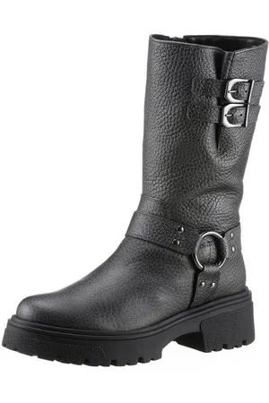 Gabor Bikerboots, Blockabsatz, Plateau, Stiefelette, Kurzstiefel mit Best Fitting