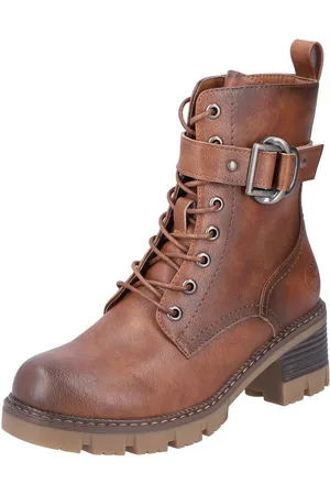 Rieker Schnürstiefelette, Schnürboots, Bikerboots, Blockabsatz, mit verstellbarer Schnalle