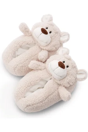 NICI BÄR BENDIX Plüsch Hausschuhe Pantoffel, Kuscheltier-Hausschuh mit Bären Motiv