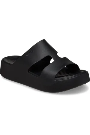 Crocs Getaway Platform H-Strap Badepantolette, Sommerschuh, Schlappen, Badeschuh, Poolslides, weiche Innensohle