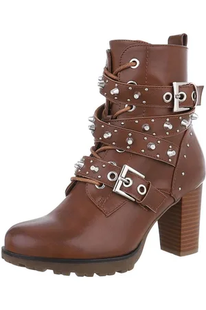 Ital-Design Damen Schnürschuhe Biker Westernstiefelette (87417793) Blockabsatz Stiefeletten in - Verkäufer: