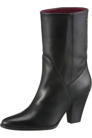 Tommy Hilfiger MID COWBOY HEEL LEATHER Cowboy Stiefelette, Trichterabsatz, Stiefelette, Westernstiefelette in spitzer Form
