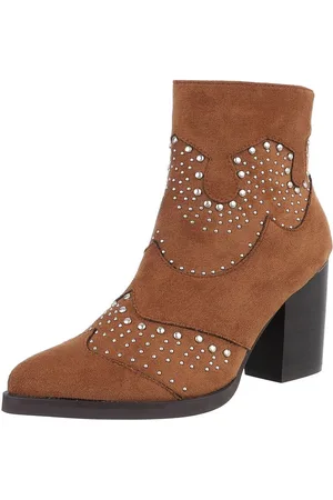 Ital-Design Damen Cowboyboots Western Westernstiefelette (88489489) Blockabsatz Stiefeletten in Camel - Verkäufer: