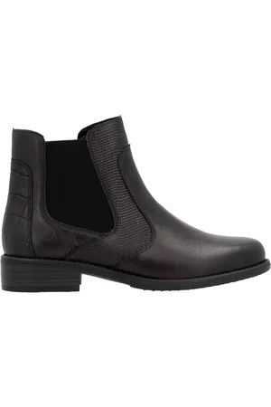 Remonte Chelseaboots, Blockabsatz, Stiefelette, Businesschuh, Besätze in Reptilienoptik