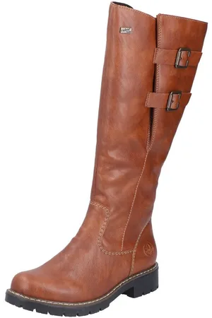 Rieker Winterstiefel, Langschaftstiefel, Blockabsatz, wasserabweisende TEX-Membran