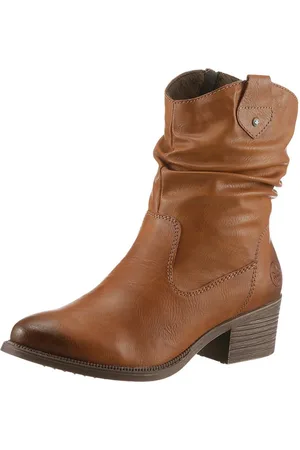 Rieker Westernstiefelette, Cowboyboots, slouchy Schaft, Blockabsatz, mit Innen-Reißverschluss