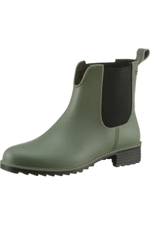 Rieker Chelseaboots, Gummistiefelette, Schlupfboots, Blockabsatz, zum Reinschlüpfen