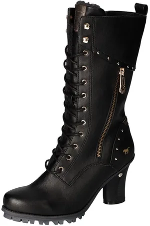 Mustang Winterstiefel, Absatzstiefel, Profilsohle, mit zusätzlichem Innenreißverschluss