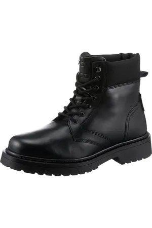 Tommy Hilfiger TJM LACE UP BOOT Schnürboots, Blockabsatz, Schnürstiefelette mit wattiertem Schaftrand