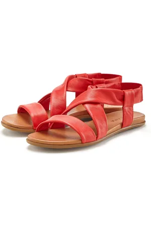 Lascana Sommerschuh Sandale aus Leder mit raffinierten Riemchen, Sandalette, Sommerschuh