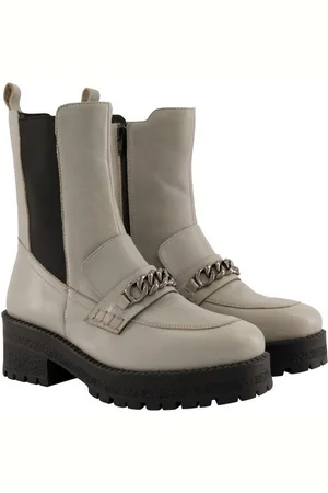 Ulla Popken Chelsea-Lederboots Kette extralanger Schaft Stiefelette - Verkäufer: Popken Fashion Group