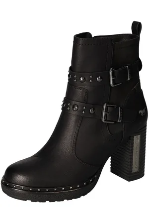 Mustang Plateaustiefelette Stiefelette, Bikerboots mit Innenreißverschlus