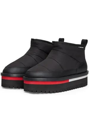 Tommy Hilfiger TJW NYLON FLATFORM BOOT WL Winterboots, Plateau, Snowboots, Ankleboots, Schlupfschuh mit Anziehlasche