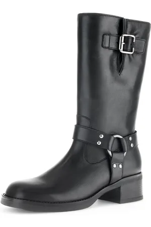 Gabor Stiefel, Blockabsatz, Bikerstiefel, Langschaftsiefel mit Best Fitting