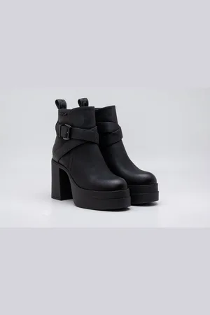 Replay ANGELA STRAP OIL Plateaustiefelette High Heel Stiefelette, Chunkyboots mit Anziehlasche und Zierriemchen
