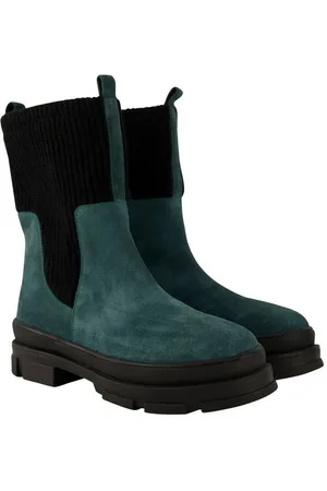 Ulla Popken Leder-Boots Strickeinsatz Wechselfußbett Weite H Stiefel - Verkäufer: Popken Fashion Group