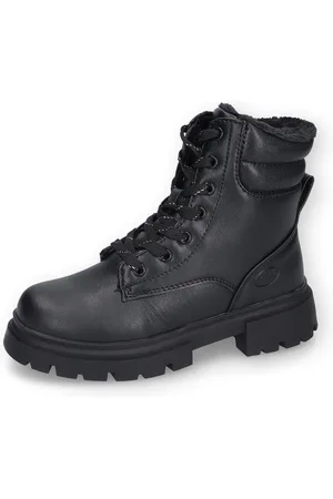 Dockers Schnürstiefel Chunky Stiefel, Biker Boots Plateauboots mit Plateausohle
