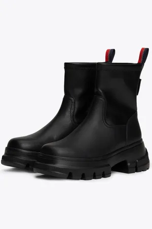 Tommy Hilfiger TJW CHUNKY CHELSEA BOOT MIX MAT Stiefelette, Blockabsatz, Plateau, Schlupfboots, Combat-Boots mit Label