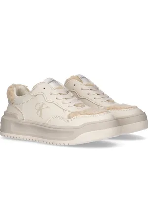 Calvin Klein Plateausneaker, Retro Sneaker, Schnürschuh mit Teddyfell besetzt