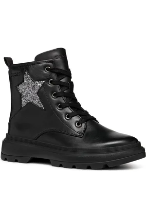 Geox J KIDDARTAH GIRL A Schnürboots Plateaustiefel, Winterstiefel, Chunky Boots mit Glitzer
