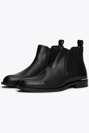 Tommy Hilfiger CORE RWB HILFIGER LTH CHELSEA Chelseaboots, Blockabsatz, Stiefelette, Businessschuh mit Streifen an der Ferse
