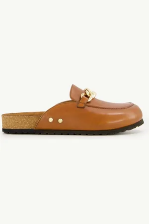 STUDIO UNTOLD Leder-Mules Pantoletten Zierkette Lederfutter Sandalette - Verkäufer: Popken Fashion Group
