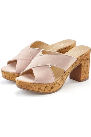 Lascana Pantolette Mule, Sandale, offener Schuh aus Leder mit Blockabsatz