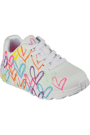 Skechers JGoldcrown: Uno Lite - Spread the Love Sneaker, Chunky Sneaker, Pleatausneaker, Retro Sneaker mit allover Print